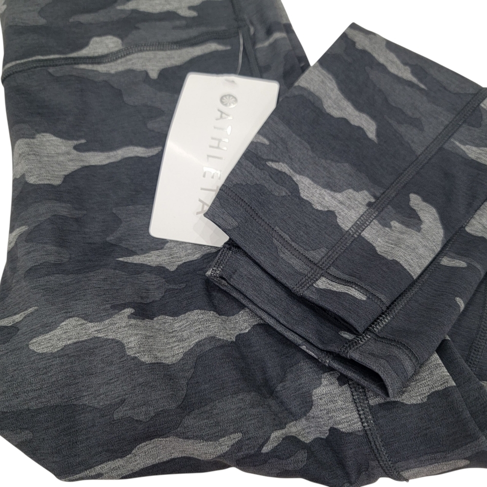 NWT Athleta Ultimate Camo 7/8 Tights Grey Athletic Workout Leggings Women’s M - Picture 12 of 17